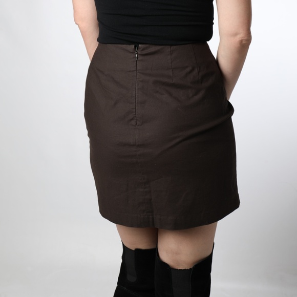Dark brown mini skirt size XS - Picture 2 of 3